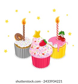 3D Isometric Flat Vector Set of Party Items, Celebration Elements. Item 3