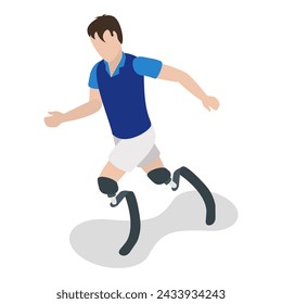 3D Isometric Flat Vector Set of Disabled Sportsmen, Athletes with Physical Disabilities. Item 3