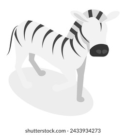 3D Isometric Flat Vector Set of Zoo Animals, WildLife Collection. Item 1
