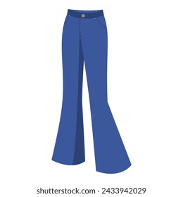 3D Isometric Flat Vector Set of Jeans Styles, Fashion Pants. Item 5