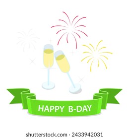 3D Isometric Flat Vector Set of Party Items, Celebration Elements. Item 6