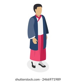 3D Isometric Flat Vector Set of Japan Collection, Ancient Culture Items. Item 4