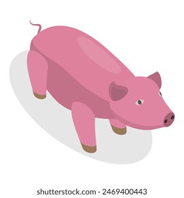 3D Isometric Flat Vector Set of Zoo Animals, WildLife Collection. Item 14