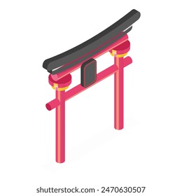 3D Isometric Flat Vector Set of Japan Collection, Ancient Culture Items. Item 6
