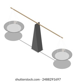 3D Isometric Flat Vector Set of Scales Types, Equipment for Weight Measuring. Item 4