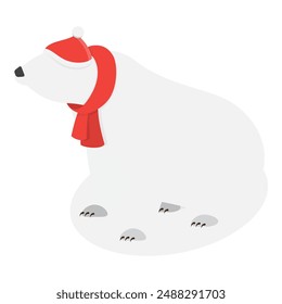 3D Isometric Flat Vector Set of Polar Bear Postures, White Big Animal. Item 2