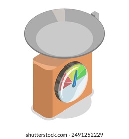 3D Isometric Flat Vector Set of Scales Types, Equipment for Weight Measuring. Item 5