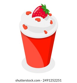 3D Isometric Flat Vector Set of Ice Creams, Collection of Cold Sweet Desserts. Item 3