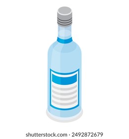 3D Isometric Flat Vector Set of Bottles with Alcohol Drinks, Cocktail Beverages. Item 3