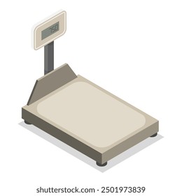 3D Isometric Flat Vector Set of Scales Types, Equipment for Weight Measuring. Item 9