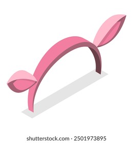 3D Isometric Flat Vector Set of Animals Ears Costumes, Carnival Headbands. Item 4