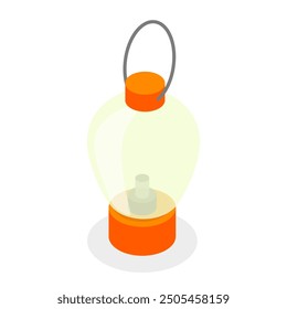 3D Isometric Flat Vector Set of Flashlights, Portable, Hand-held, Pocket and Head electric. Item 5
