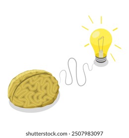 3D Isometric Flat Vector Set of Thinking Process, Psychology Problems Solving. Item 5