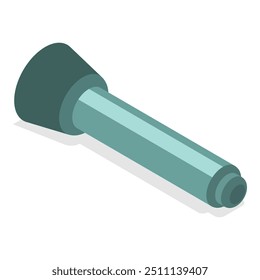 3D Isometric Flat Vector Set of Flashlights, Portable, Hand-held, Pocket and Head electric. Item 7