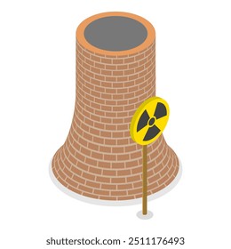 3D Isometric Flat Vector Set of Radioactive Waste Items, Hazardous Waste Management. Item 5