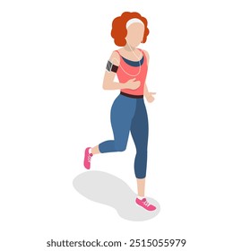 3D Isometric Flat Vector Set of Different Physical Activities, Healthy Activity and Lifestyle. Item 11
