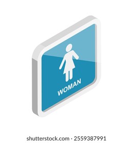 3D Isometric Flat Vector Set of Restroom Signs, Wasthroom Pictograms. Item 3
