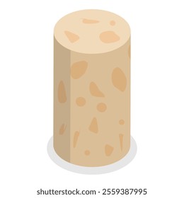 3D Isometric Flat Vector Set of Wine Corks, Stopper Caps. Item 1