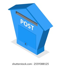 3D Isometric Flat Vector Set of Mailboxes, Post Elements. Item 1