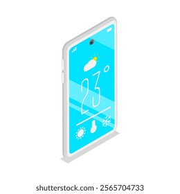 3D Isometric Flat Vector Set of Smart Home Heating And Cooling, Thermostat Collection. Item 2