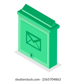 3D Isometric Flat Vector Set of Mailboxes, Post Elements. Item 2