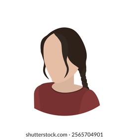 3D Isometric Flat Vector Set of Women Hairstyles, Beautiful Young Girls Portrait with Different Hair Styles. Item 4