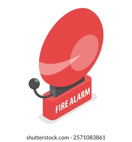 3D Isometric Flat Vector Set of Fire Alarm Equipment, Prevention, Emergency. Item 7