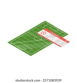 3D Isometric Flat Vector Set of Soccer Elements and Players, Team Sports. Item 3