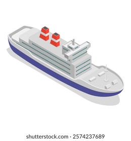 3D Isometric Flat Vector Set of Maritime Ships, Water Transportation Boats. Item 3