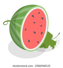 3D Isometric Flat Vector Set of Fruits, Tasty and Healthy Nutrition. Item 4