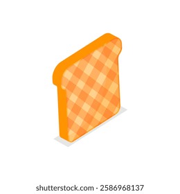 3D Isometric Flat Vector Set of Breakfast Toasted Bread, Baked Bread Products. Item 3