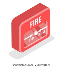 3D Isometric Flat Vector Set of Fire Alarm Equipment, Prevention, Emergency. Item 3