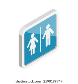 3D Isometric Flat Vector Set of Restroom Signs, Wasthroom Pictograms. Item 8