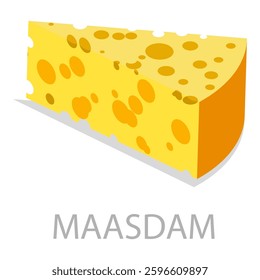 3D Isometric Flat Vector Set of Different Cheese Types, Brie, Mozzarella, Parmesan, Camembert etc.. Item 4