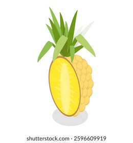 3D Isometric Flat Vector Set of Fruits, Tasty and Healthy Nutrition. Item 5