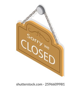 3D Isometric Flat Vector Set of Signboards, Forbidden Entry Reminder. Item 2
