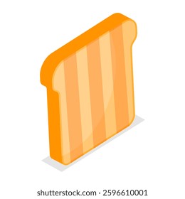 3D Isometric Flat Vector Set of Breakfast Toasted Bread, Baked Bread Products. Item 4