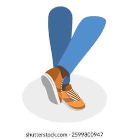 3D Isometric Flat Vector Set of Sneakers, Stylish Footwear for Sport and Life. Item 3