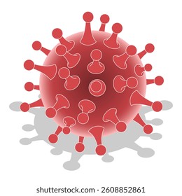 3D Isometric Flat Vector Set of Viruses And Microbes, Bacterial Infection Microorganisms. Item 9