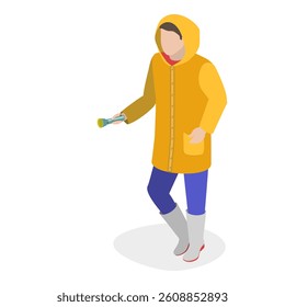 3D Isometric Flat Vector Set of Maritime Professions, Seacrew Characters. Item 1