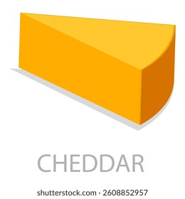 3D Isometric Flat Vector Set of Different Cheese Types, Brie, Mozzarella, Parmesan, Camembert etc.. Item 6