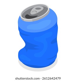 3D Isometric Flat Vector Set of Plastic Waste, Environmental Pollution. Item 1