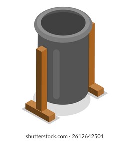 3D Isometric Flat Vector Set of Trash Bins, Garbage Containers. Item 3