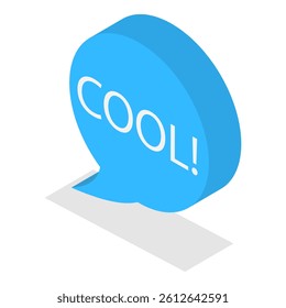 3D Isometric Flat Vector Set of Dialogue Speech Bubbles, Chatting or Message Boxes. Item 5