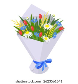 3D Isometric Flat Vector Set of Flower Bouquets, Floral Decoration. Item 1