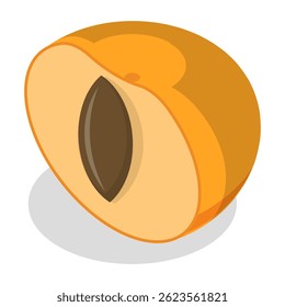 3D Isometric Flat Vector Set of Fruits, Tasty and Healthy Nutrition. Item 10