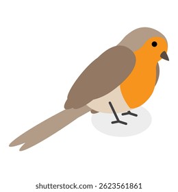 3D Isometric Flat Vector Set of City Birds, Sparrow, Tit, Pigeon, and Crow. Item 6