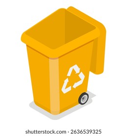 3D Isometric Flat Vector Set of Trash Bins, Garbage Containers. Item 6