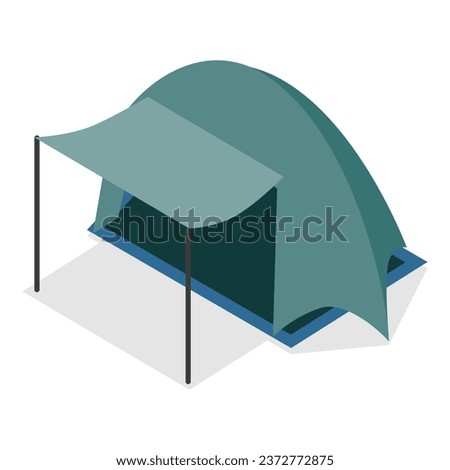 3D Isometric Flat Vector Set of Camping Travel Tents. Item 2