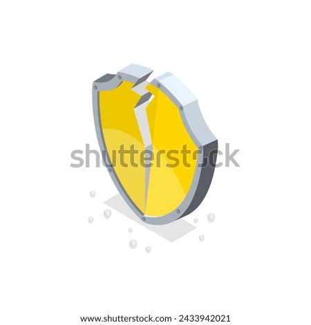 3D Isometric Flat Vector Set of Hacker Icons, Cyber Crime. Item 10
